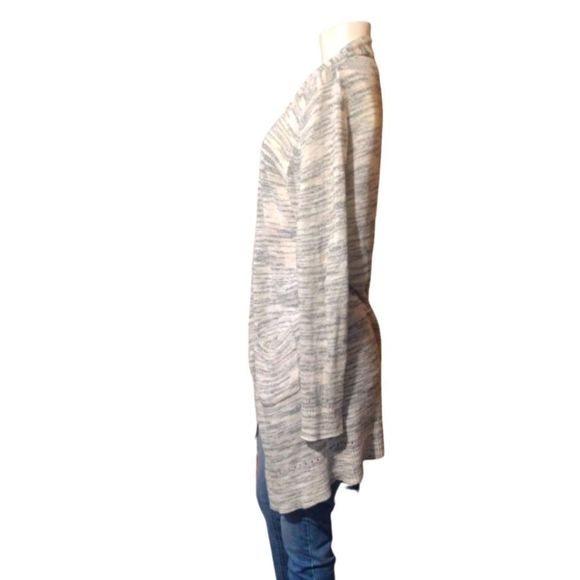 Michael Stars Cardigan Long Light Weight with Pockets Gray White Tan Size XS - Picture 3 of 7